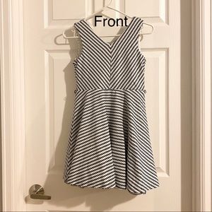 Girl’s White/Navy Stripe Dress